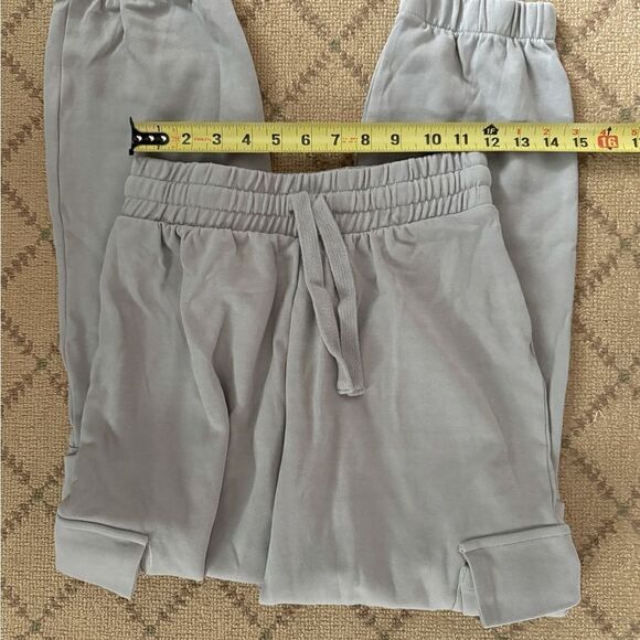 Zara gray midweight plush elastic waist cargo style joggers M - Picture 6 of 7